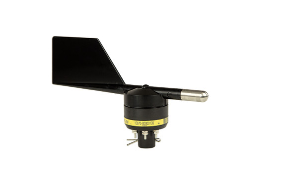 NRG 200M wind vane showing manufacturer model label and connection terminals