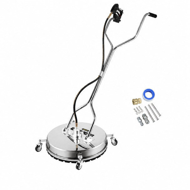 24-Inch Stainless Steel Surface Cleaner – Four Castors – main product photo