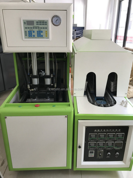 2 cavities semi automatic pet mineral water plastic juice bottle blowing machine