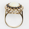 Second Hand 9ct Gold Large Opal and Sapphire Cluster Ring