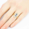 Antique Edwardian 18ct Gold Old Cut Sapphire & Diamond Marquise Ring