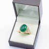 Second Hand 9ct Gold Green Paste Signet Ring