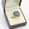 Second Hand 9ct Gold Sapphire & Blue Topaz Cluster Ring