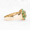 Second Hand 1970s 9ct Gold Emerald and Diamond Ring