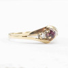 Second Hand 1970s 9ct Gold Ruby and Diamond 3 Stone Ring