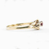 Second Hand 1970s 9ct Gold Ruby and Diamond 3 Stone Ring
