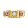 Antique Victorian 18ct Gold Pearl and Ruby Gypsy Ring