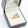 Second Hand 1970s 18ct Gold Ceylon Sapphire with Diamond Shoulders Ring