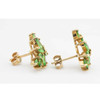 Second Hand 9ct Gold Peridot Leaf Cluster Stud Earrings