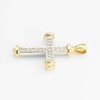 Second Hand 18ct 2 Colour Gold Diamond Cross Pendant