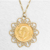 1912 Sovereign in Second Hand 9ct Gold Pendant with Figaro Chain