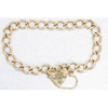 Second Hand 9ct Gold 7” Charm Bracelet with Heart Padlock