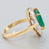 Second Hand 18ct Gold Emerald & Diamond Cluster Ring