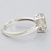 Second Hand 14ct White Gold Baguette Cut Olive Green Topaz Solitaire Ring