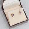 Second Hand 14ct Gold Tanzanite & Diamond Stud Earrings