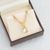 Second Hand Cubic Zirconia Single Stone Pendant and 18ct Gold Twisted Curb Chain