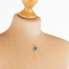 Second Hand 14ct Gold Pear Cut Blue Topaz and Diamond Pendant and Chain