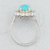 Second Hand 18ct Gold Turquoise and Diamond Cluster Ring