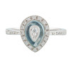 18ct White Gold Cabochon Topaz and Diamond Pear Shaped Ring