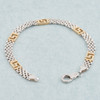 NEW 9ct Gold 2 Colour Greek Meander and Panther Bracelet 