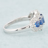 18ct White Gold Sapphire and Diamond Wide Cluster Ring 