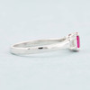 NEW 18ct White Gold Oval Ruby Ring with Baguette Diamond Accents