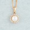 9ct Gold Cultured Pearl and Diamond Halo Pendant