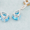 NEW 18ct White Gold Amethyst, Citrine, Blue Topaz and Diamond Drop Earrings 