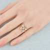 NEW 9ct Gold Opal and Diamond Butterfly Ring 