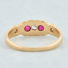 Second Hand Antique Victorian 18ct Gold Ruby & Diamond 5 Stone Ring