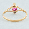 Antique Art Deco 18ct Gold Ruby and Diamond 3 Stone Ring 