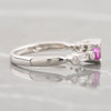 Second Hand 14ct White Gold Trillion Cut Pink Tourmaline and Diamond Dress Ring