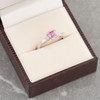 Second Hand 14ct White Gold Trillion Cut Pink Tourmaline and Diamond Dress Ring