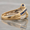 Second Hand 18ct Gold Asymmetric Sapphire & Diamond Dress Ring 