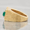 Vintage 18ct Gold Emerald Wide Textured Band Ring 