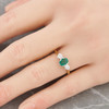 Second Hand 18ct Gold Emerald and Diamond 3 Stone Ring