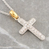 Second Hand 18ct Gold Pavé Diamond Cross Pendant with Chain