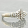 Second Hand 9ct White Gold Diamond Cluster with Diamond Shoulders Ring