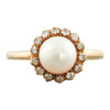 Second Hand 9ct Gold Pearl and Diamond Halo Cluster Ring