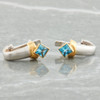 Second Hand 18ct Two Colour Gold Blue Topaz Earrings