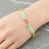 Second Hand 9ct Gold Jade and Chinese Character Bracelet