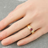 Second Hand 18ct Gold Cabochon Ruby and Diamond Gypsy Ring