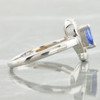 Second Hand 14ct White Gold Trillion Cut Tanzanite and Diamond Cluster Ring - Side View