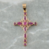 Second Hand 9ct Gold Ruby Cross Pendant