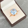 Second Hand 1970s 18ct Gold Large Blue Topaz Ring