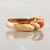 Vintage 18ct Gold Coral and Diamond Wishbone Ring