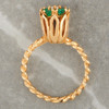 Vintage 1950s 18ct Gold Emerald and Diamond High Set Cluster Ring