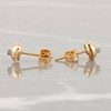 Second Hand 18ct 2 Colour Gold Diamond Stud Earrings