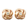 Second Hand 9ct Gold Twisted Dome Diamond Stud Earrings