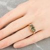 Second Hand 14ct Gold Diopside and Diamond Dress Ring